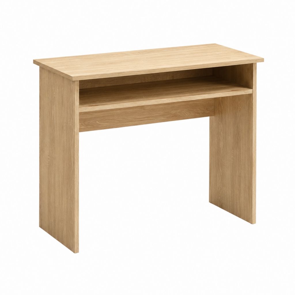 Schreibtisch mit Ablagefach Eiche-Optik Spanplatte rechteckig 100 x 50 x 75 cm