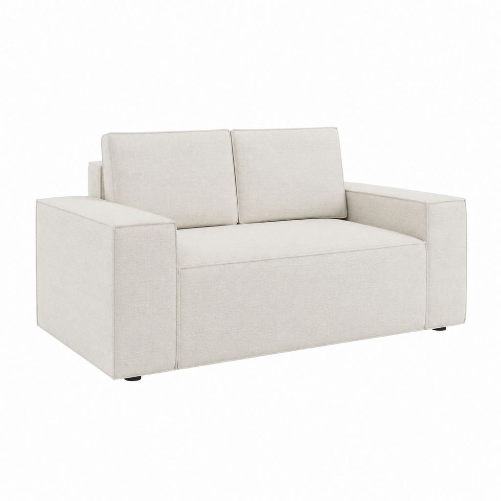 2-Sitzer Sofa Creme Polyester Rechteckig 160 x 95 x 80 cm