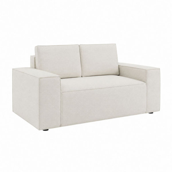 2-Sitzer Sofa Creme Polyester Rechteckig 160 x 95 x 80 cm