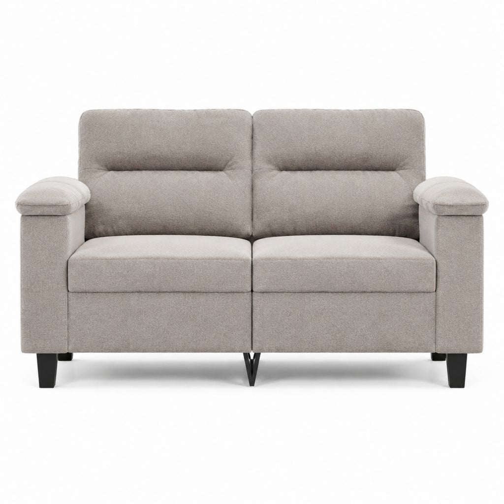 2-Sitzer Polstersofa Hellgrau 100 % Polyester Rechteckig 152 x 85 x 88 cm