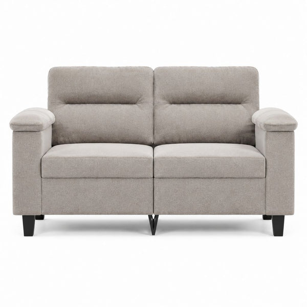 2-Sitzer Polstersofa Hellgrau 100 % Polyester Rechteckig 152 x 85 x 88 cm